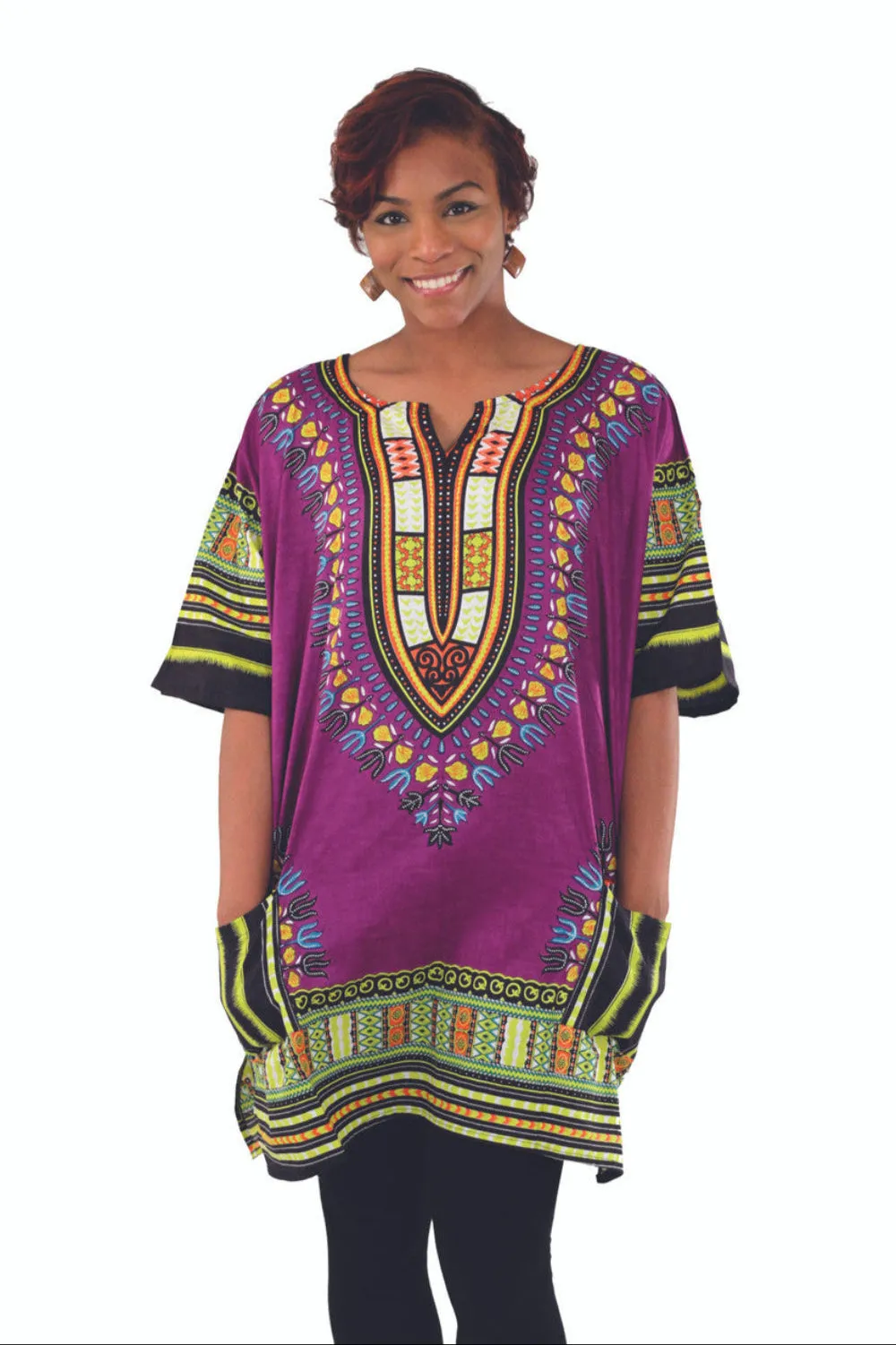 Vibrant African Dashiki with Front Pockets – Bold, Comfortable & Stylish (XL-6X)