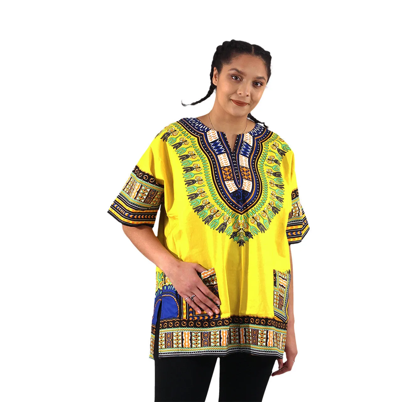 Vibrant African Dashiki with Front Pockets – Bold, Comfortable & Stylish (XL-6X)