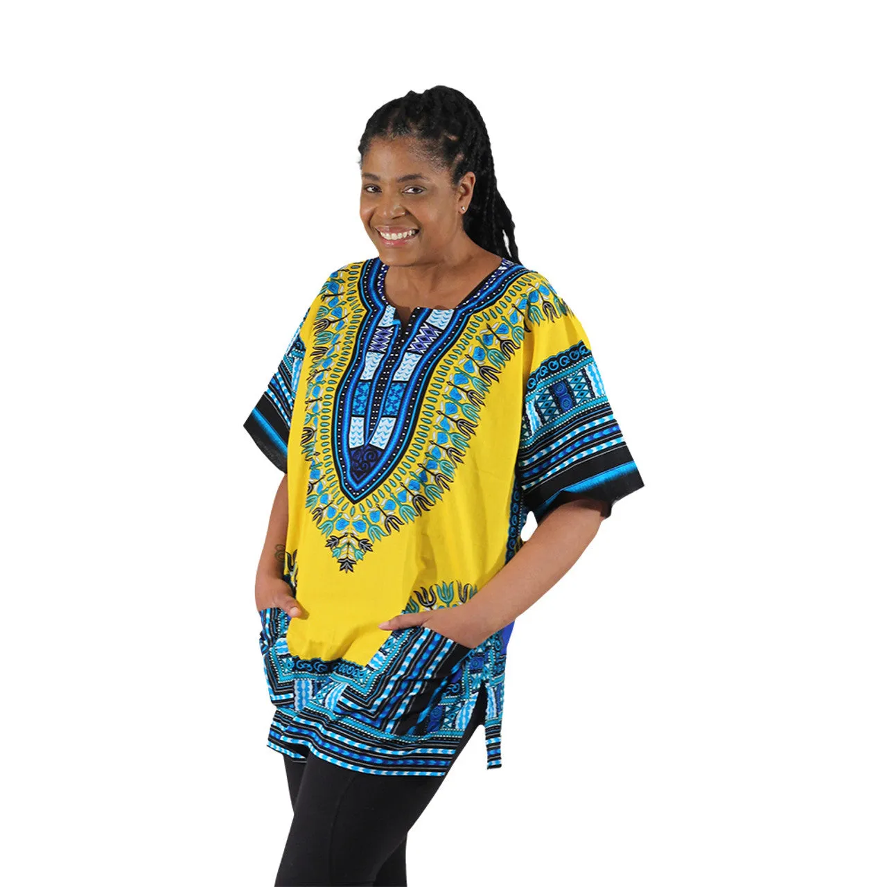 Vibrant African Dashiki with Front Pockets – Bold, Comfortable & Stylish (XL-6X)