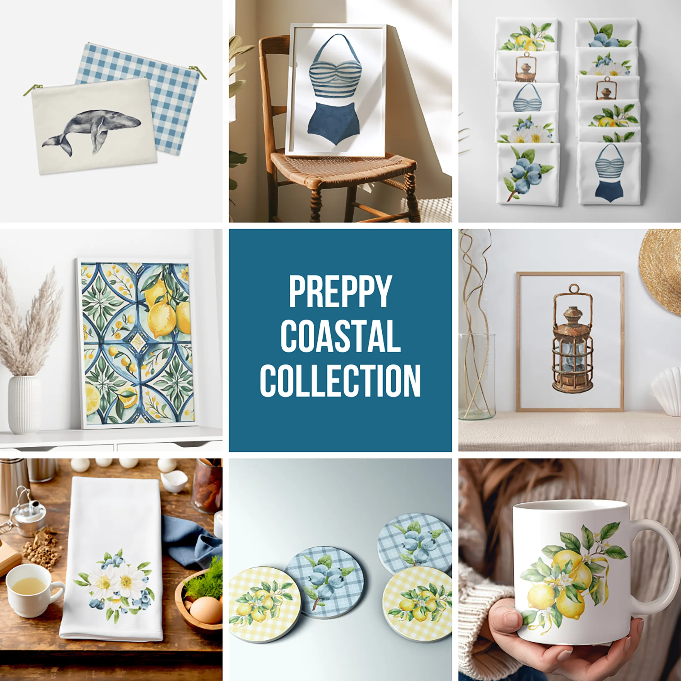 Vintage Swimsuit illustration on a round magnet | Beach Vibes kitchen | Preppy Coastal Collection