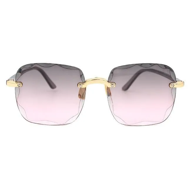 Women Square Frameless Sunglasses