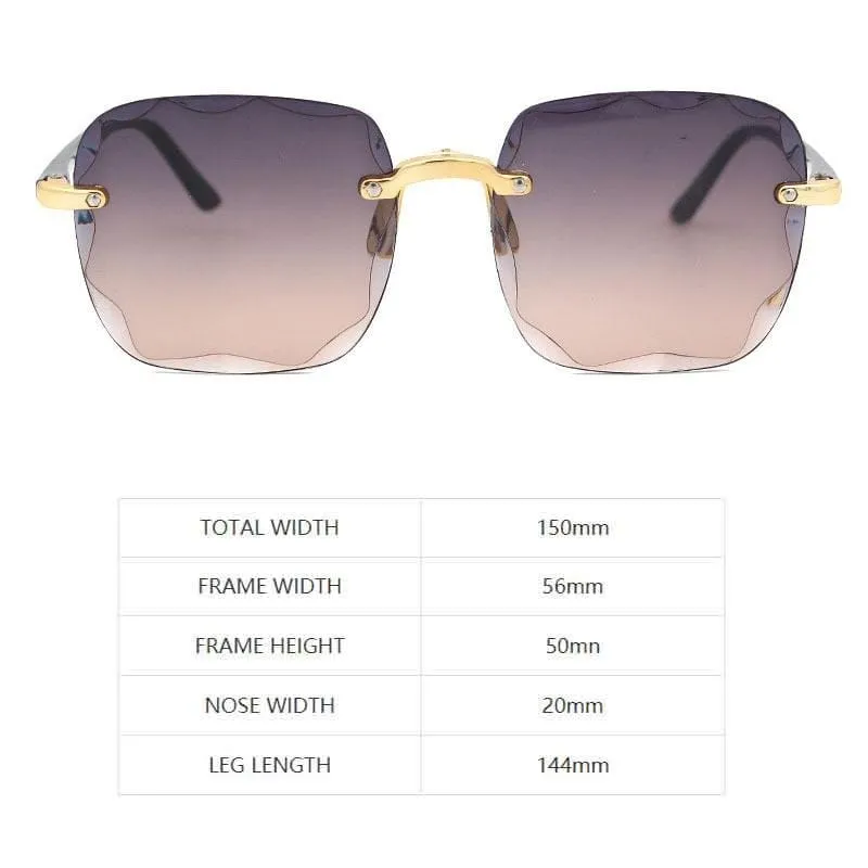 Women Square Frameless Sunglasses
