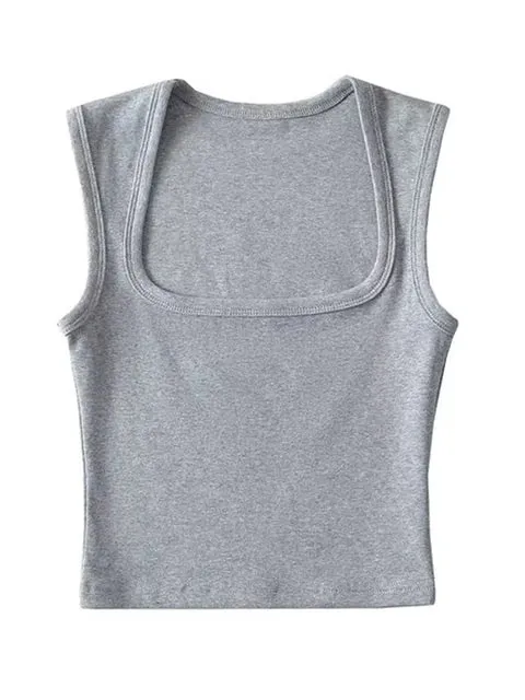 Women&#8217;s Sling Vest Camis Vests Summer High-precision 2025 New Collar Streamlined Sexy Tops Deep Square Fashion Crop