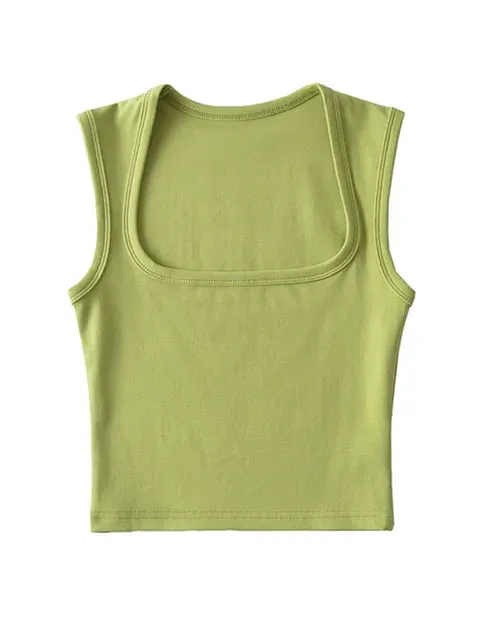 Women&#8217;s Sling Vest Camis Vests Summer High-precision 2025 New Collar Streamlined Sexy Tops Deep Square Fashion Crop