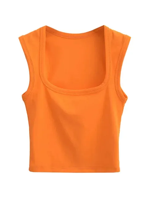 Women&#8217;s Sling Vest Camis Vests Summer High-precision 2025 New Collar Streamlined Sexy Tops Deep Square Fashion Crop