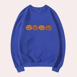 Women's Afra Halloween Dress: Round Neck, Pumpkin Design
