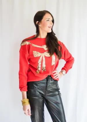 Wrapped with a Bow Red Sweater