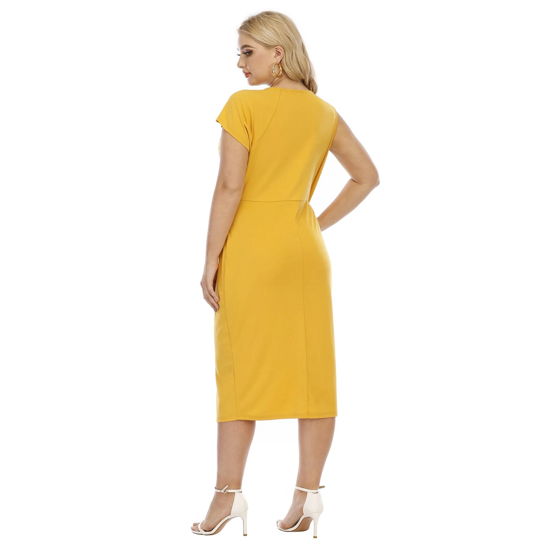 Yellow Plus Size Elegant Evning Dresses